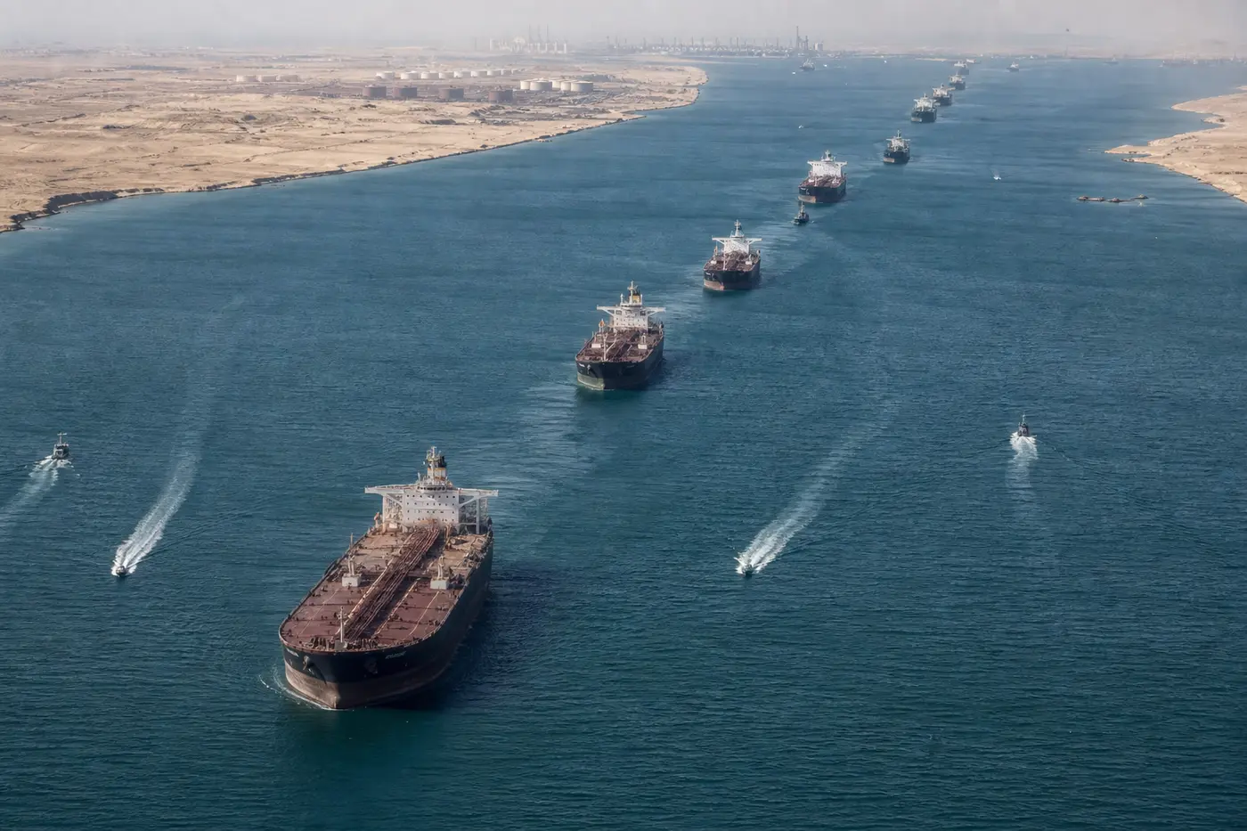 Aerial oil tanker convoy — Hormuz volatility for rapid pool entries